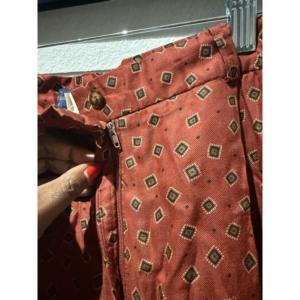Vtg‎ Geo Print Breeches Brand Pants Pleated Size 14 Preppy European Style USA - Picture 4 of 10